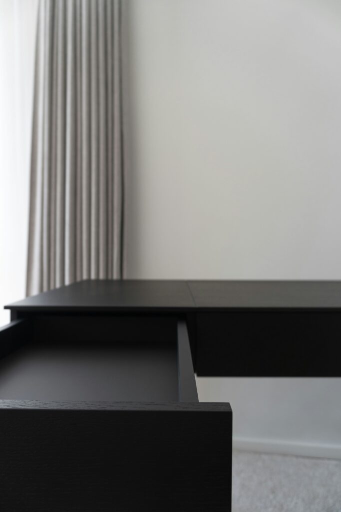 ODK 40 Inch Small L Shaped Gaming Desk with Power Outlets & Storage (Black)